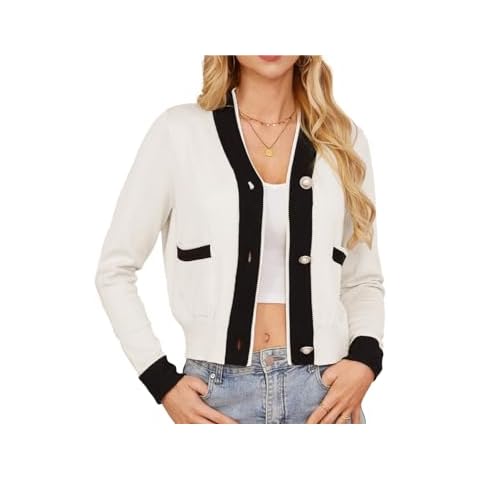 GRACE KARIN Contrast Colour V Neck Cardigan Cover
