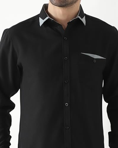 Image of TAGDO Men's Full Sleeve Shirt | Pocket Design and Spread Collar Shirt for Man (2054)
