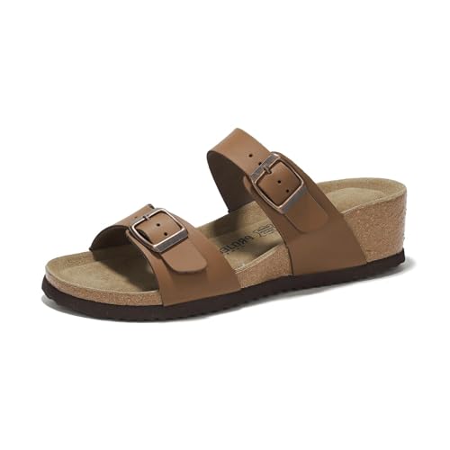 Image of Project Cloud 100% Genuine Leather Wedge Platform Sandals for Women (MILA) | Soft Memory Foam Insole Wedge Sandals Women - Non-Slip Outsole Comfortable Platform Design - Lightweight Womens Sandals