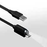 Bright LED MicroUSB Cable Works for Samsung Galaxy S 4 with Touch Activated LED Light! (5ft)