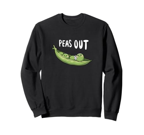 Peas Out Funny Kawaii Peace Signo lindo juego de palabras de Sudadera