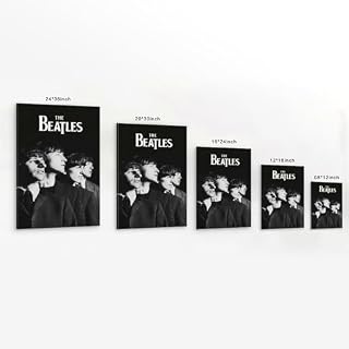 LUISAS Poster décoratif sur toile The Beatles, noir et blanc, impression d’art moderne pour chambre à coucher (20 x 30 cm) - Les Beatles, Paul McCartney, John Lennon, RIngo Starr, George Harrison LUISAS Poster décoratif sur toile The Beatles, noir et blanc, impression d'art moderne pour chambre à coucher (20 x 30 cm) – Image 2
