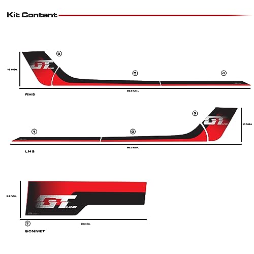 Image of GT Edition Decal Made for Kia Sonet | Colour - Glacier Pearl White | Size - 30.5 x 7 cm