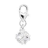 Birthstone Dangle Charm Pendant for European Clip on Charm Jewelry w/ Lobster Clasp