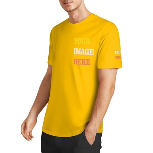 FAIRWHALE Maglietta unisex a maniche corte in cotone, design personalizzato con stampa sul petto e sui polsini