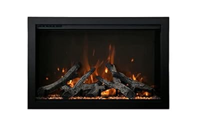 Amantii TRD-33-BESPOKE Traditional Bespoke - 33" Indoor/Outdoor Electric Insert Featuring Thermostatic Remote, WiFi Capable with Rustic Log Media