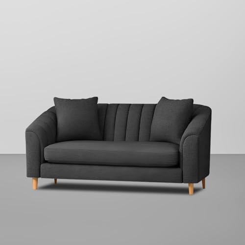 Image of Casaliving Doraldo 2 Seater Sofa Set for Living Room (Black Colour Fabric) Premium Fabric Sofa for Living Room