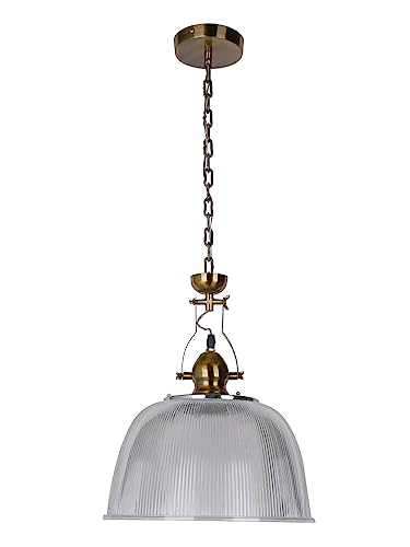 Image of Stainless Steel Prismatic Dome 12 Inch Industrial Pendant Light for Home Decorative Lamps - Bedroom, Living Room & Decoration