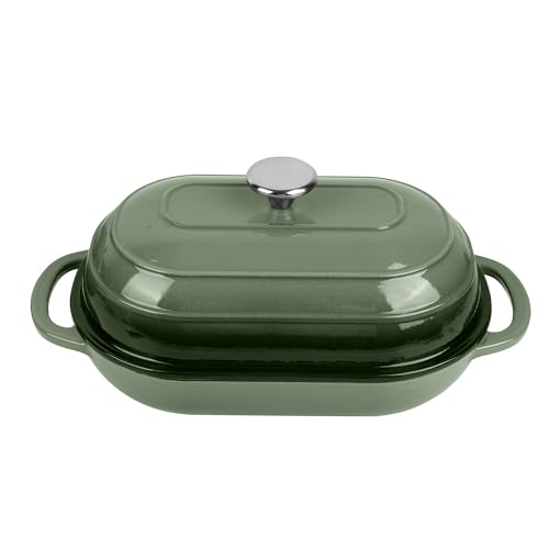 Fijxzct Enameled Cast Iron Dutch Oven 5QT for Bread Baking