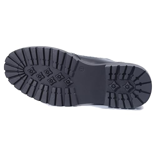 AUPEWEL Women's Mary Jane Flats - PU Leather T-Strap Work Shoes | Classic Adjustable Buckle Design for School, Office & Casual Wear Black — view 6