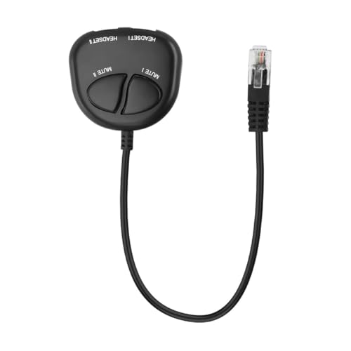 Hoite Telefon-Trainingsadapter, Headset-Splitter mit 2 Stummschalttasten, RJ9-Kabel für Callcenter-Telefonleitung, Jack-Y-Splitter