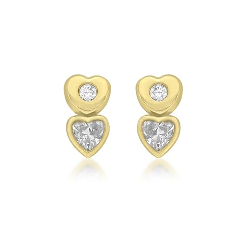 Boucles d'oreilles double cœur or jaune pour sublimer votre style quotidien