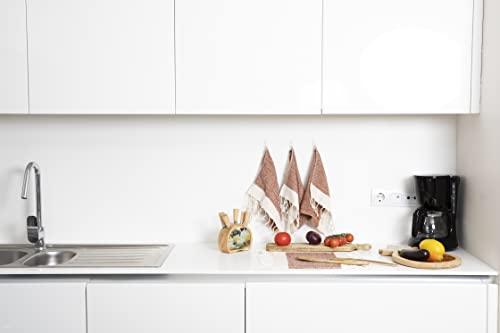 Smyrna Turkish Cotton Kitchen Dish Towels Herringbone Series Pack Of 6 | 100% Cotton, 12X12 | Machine Washable Wash Cloths | Soft, Absorbent, Prewashed And Quick Dry Turkish Dish Towels (Orange) #TOP4