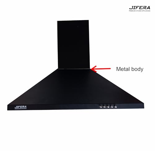 Image of Mini S 60 | MS Steel Kitchen Chimney | Push Button Control | Black Powder Coated | 1000 CMH | 5 Years Warranty on Motor