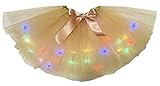 Petitebelle Einzelne Farbe Led Lichter Lady Tüll Tutu, gold, Einheitsgröße