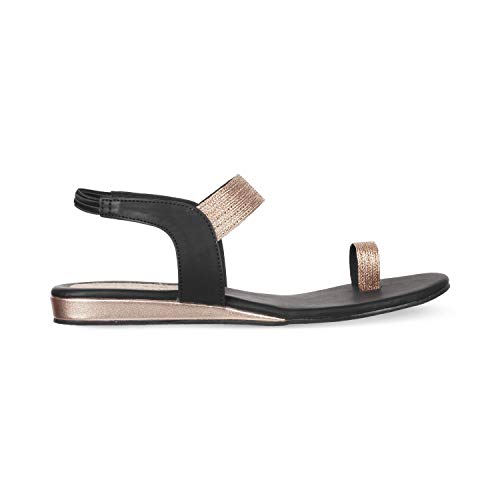 Image of SOLE HEAD Black Flat Women Sandal