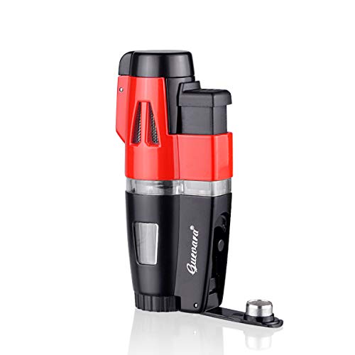 Cigar Torch Lighters Butane Refillable Lighter 3 Jet Flame Strong Flame Windproof with Punch(No Gas Include) - Thumbnail 5