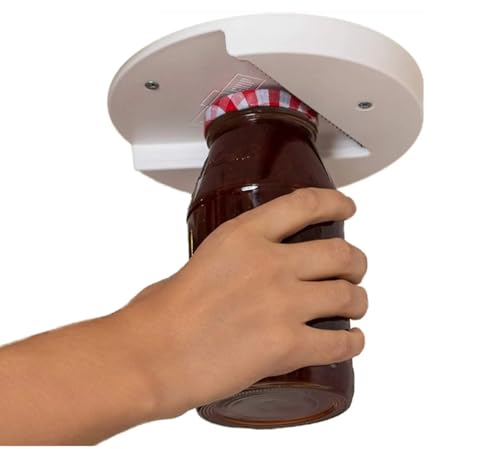 Under Cabinet Jar Opener - Effortlessly Open Any Size of Jar & Bottle - Best For Weak Hands & Seniors with Arthritis - Lid Opener - Kitchen Tool