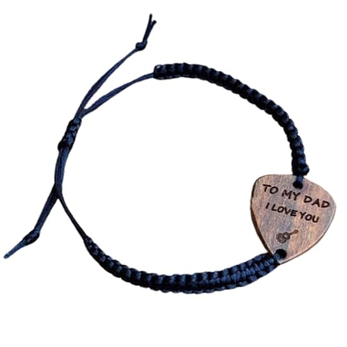 Bracelets de médiator de guitare personnalisés pour homme, médiators en bois gravés personnalisés, bracelets tissés à la main, cadeaux pour lui, papa, petits amis, Noël, anniversaire