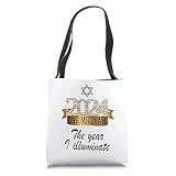 2024 Bar Mitzvah Quote Festive White Yellow Decor Tote Bag