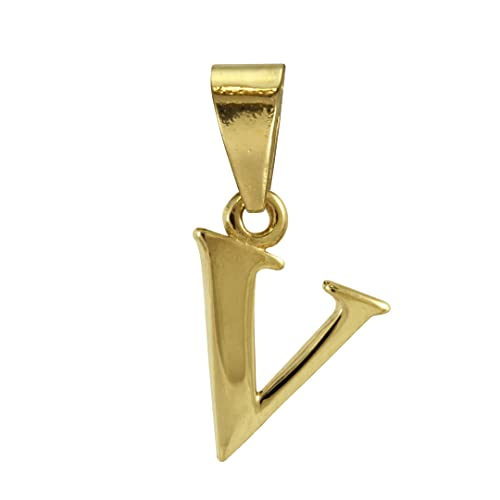 Ciondolo / Pendente Sayers London a forma di lettera dell'alfabeto V in Oro 9kt