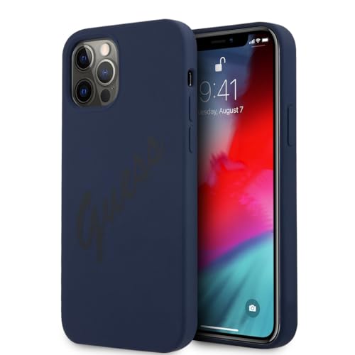 Guess hardcase Script Vintage Coque de Protection pour GUHCP12MLSVSBL iPhone 12/12 Pro 6,1" Bleu