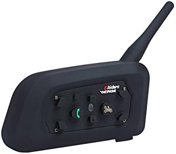 VNETPHONE Motorcycle Helmet Bluetooth Headset V6 Interphone. 2 Riders 1200M Waterproof Bluetooth Intercom for Motorbike, Skiing Helmet Communication System,Connect Up to 6 Riders EJEAS V6 (1 Pack)