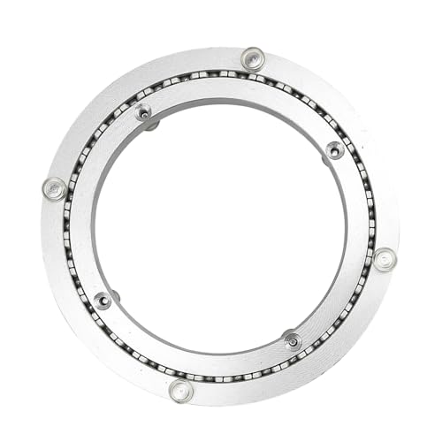 Plateau tournant Lazy Susan haut de gamme en aluminium argenté durable - 2