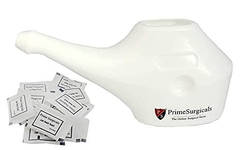 PrimeSurgicals Durable Plastic Jal Neti Pot With Neti Salt Sachet...