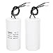 PATIKIL CBB60 70uf Running Capacitor,1Pcs AC 250V 2 Wires 50/60Hz Cylinder White 100x50mm for Water Pumps, Washing Machines Motor Start