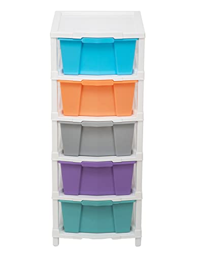 Image of Joyful Studio 5 Regular Size Plastic Modular Drawer System for Home, Office, Hospital, Parlor, School, Doctors, Home and Kids (Studio5 /Pastel, Beige)