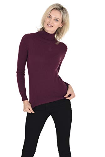 Image of Cashmeren Women's Essential Knit Turtleneck Sweater 100% Merino Wool Long Sleeve Roll Neck Pullover