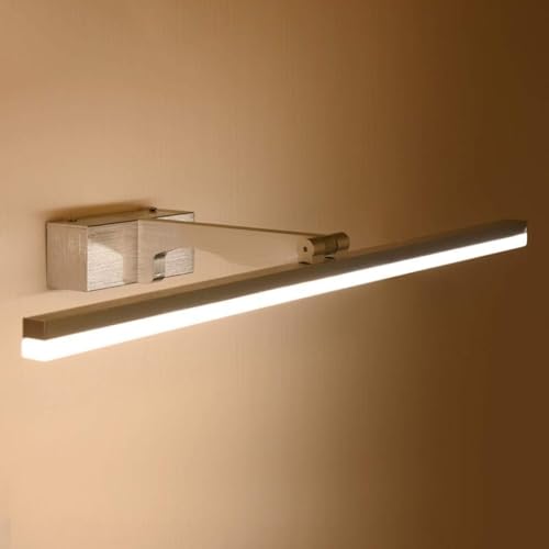 Lampe de miroir LED étanche argentée pour meuble de salle de bain moderne