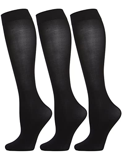 Memoi Solid Microfiber Trouser Socks 3 Pack Black/Black/Black One Size #TOP7