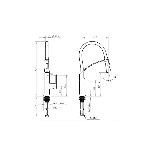Mitigeur en laiton chromé haut de gamme à buse rotative - 2