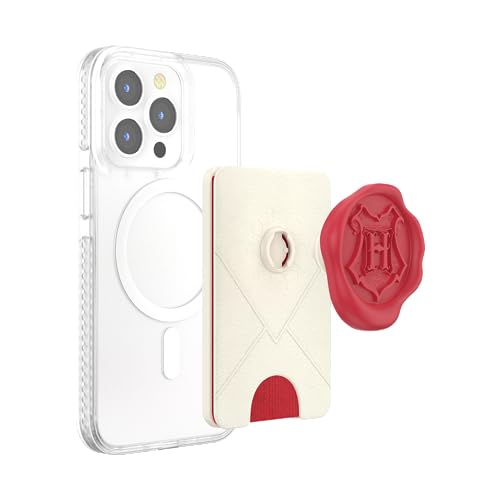 Image of PopSockets Phone Wallet with Expanding Grip and Adapter Ring for MagSafe, Phone Card Holder, Wireless Charging Compatible, Wallet Compatible with MagSafe - Hogwards Letter
