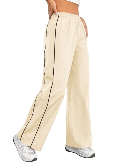 Berrylush Joggers for Men with Side Stripe Pattern | Loose Fit Track Pants for Men | Elastic Waist Comfortable Sports Lower for Gym Workout Running in neutral