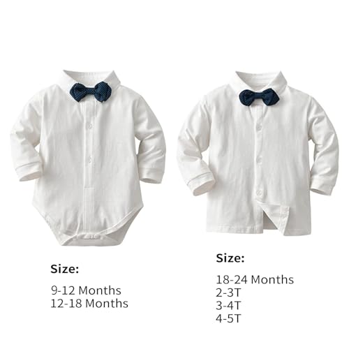 Image of Volunboy Toddler Suit Boys Formal Wedding Guest Dress Outfit | graduation dress clothes, gentleman ring bearer bowtie outfit, back-to-school pants set, birthday photoshoot dressy outfit