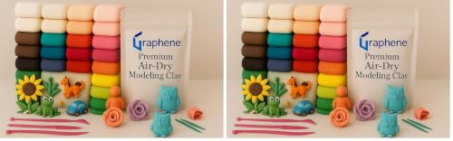 Image of GRAPHENE 24 Pcs Air Dry Modelling Clay Set with 3 Sculpting Tools Creative DIY Art & Crafts Play Set Non Toxic Dough Birthday Return Gift for Boys Girls Clay for 3-10 Years Kids Color As Per Stock