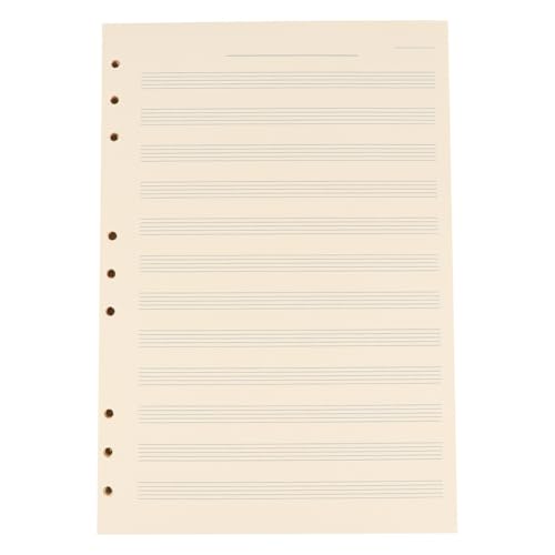 Recambio de 100 hojas de música de papel manuscrito con espacio de 2mm y 12 líneas FUOYLOO