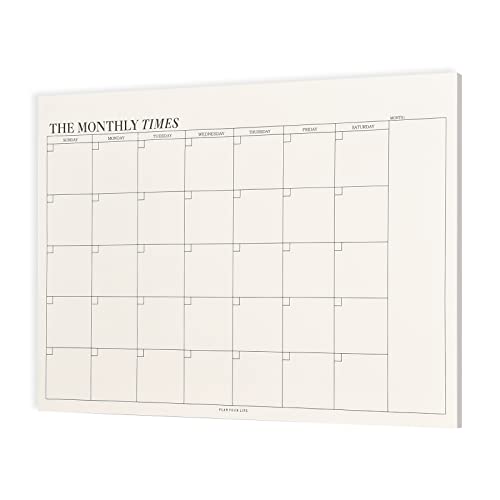 Monatsplaner Block, Habit Tracker, 60 Blatt 24,5 x 17,5 cm, Terminplaner mit To-Do-Liste ohne Datum, Monthly Planner Monatsübersicht, Einkaufsliste, Tagesplaner für Schule Büro Haushalt