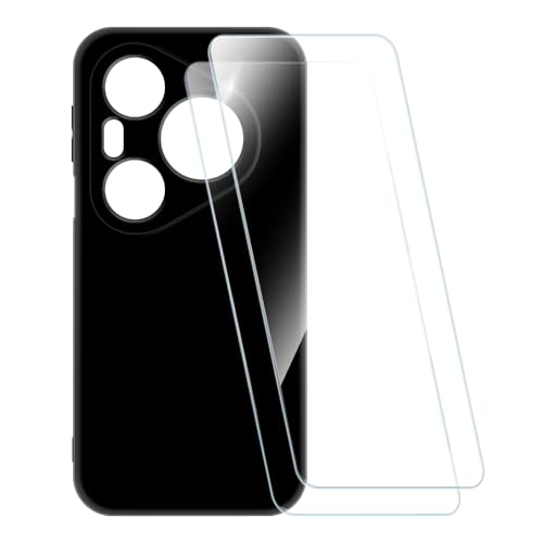 ESACMOT �v�����g�P�[�X + 2�������K���X�t�B���� Huawei Pura 90 Pro Max 4G �Ƃ̌݊�������, �Ռ��z���\�t�g�J�o�[ HD�N���A (�u���b�N)