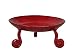 Lalhaveli Red Hand Painted Small Iron Pillar Candle Stand, 4.5
