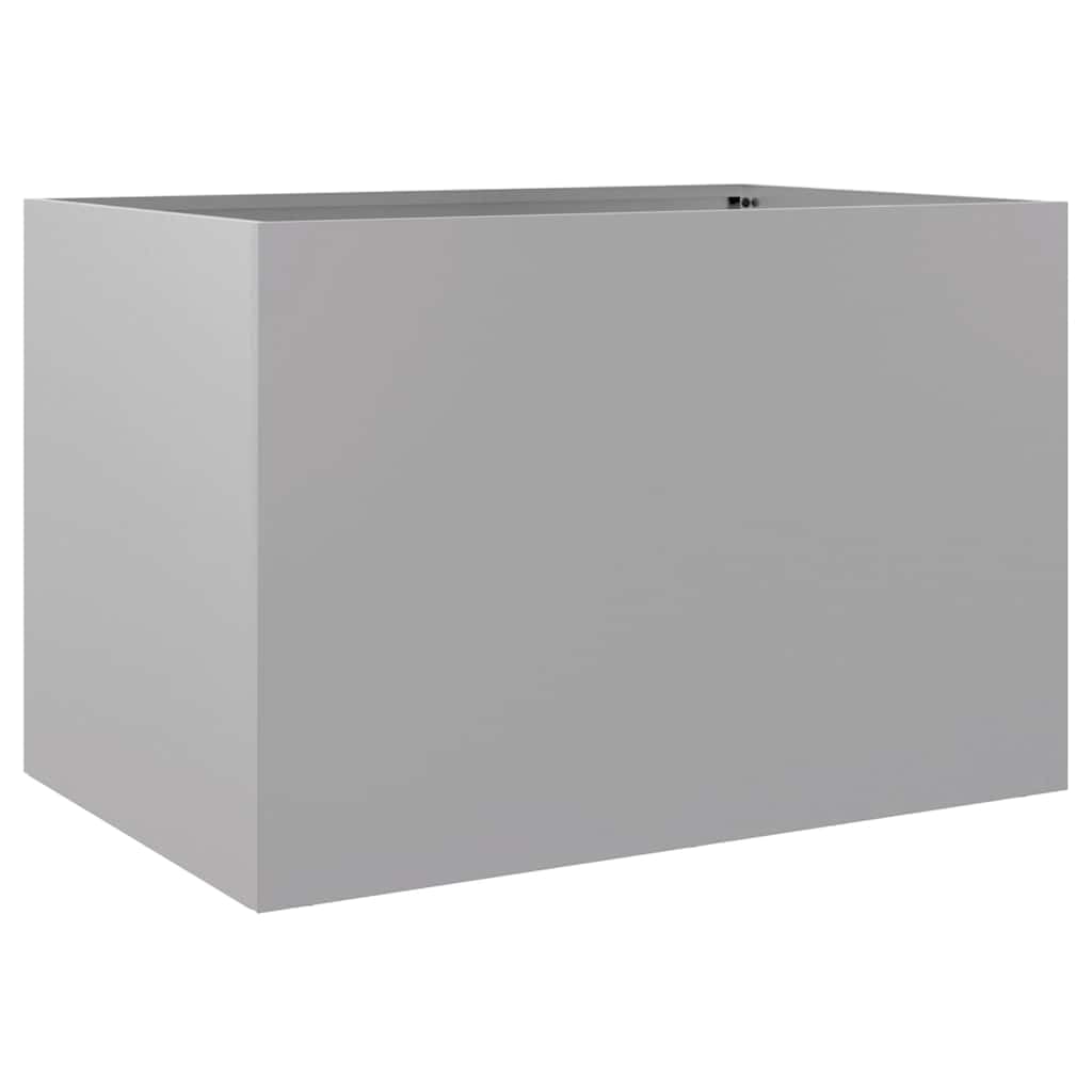 Donica ogrodowa srebrna 62x47x46 cm stal ocynkowana do kwiatów balkonowa patio nowoczesna doniczka metalowa odporna na rdzę do samodzielnego montażu dekoracyjna