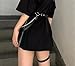 Women's Punk Garter Belt PU Leather Tassel Thigh Belt Chain Single Side Leg Loop Fashion Waist Garter Belt Adjustable Black Body Chain Belt Harness Chest Belt for Party Clubwear Dress Up