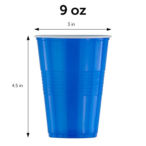 Decorrack 50 Plastic Party Cups, 9 Oz Disposable -Bpa Free- Plastic Cups For Birthday, Beverage Drinking Cup, Blue (50 Pack) #TOP1