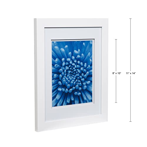 Gallery Solutions 11X14 Flat White Wall Frame With Double White Mat For 8X10 Picture #TOP5