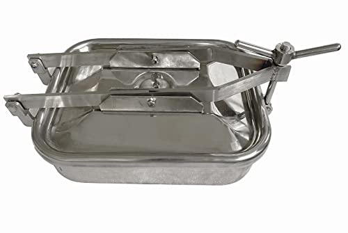 Banfluxion 430 * 330mm / 16.9 * 13 Inch Stainless Steel Atmospheric Manhole Cover – 304 Rectangular Tank Manway with Handwheel, Mirror Polished, for Food, Dairy, Brewery & Chemical Industries