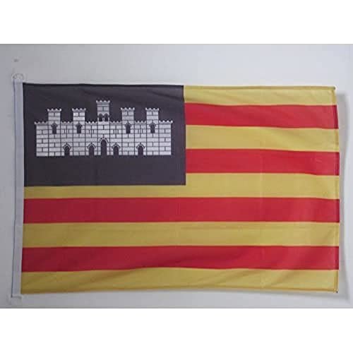 AZ FLAG Bandera Nautica de Las Islas Baleares 45x30 cm - Pabellón de Conveniencia Baleárica 30 x 45 Cm, Bandera de Barco con anillas