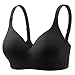 Women's Fashionable and Casual Solid Color Underwear Skin Friendly and Comfortable Bra Women Support (Black, XL)